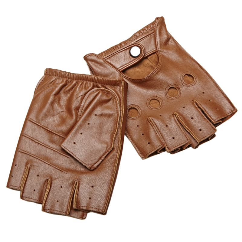 高品質男性のハーフフィンガーグローブ通気性ノンスリップフィッ - Leather Driving Glove のレビューと価格