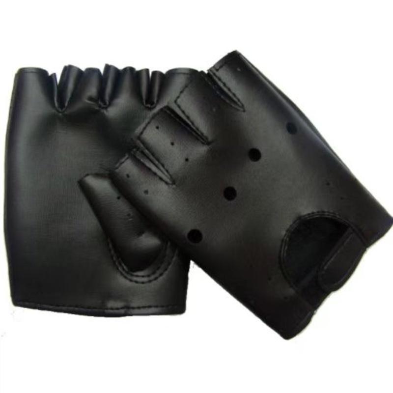 男性ユニセックス人工皮革ハーフフィンガーグローブ演劇パンクヒ - Leather Driving Glove のレビューと価格