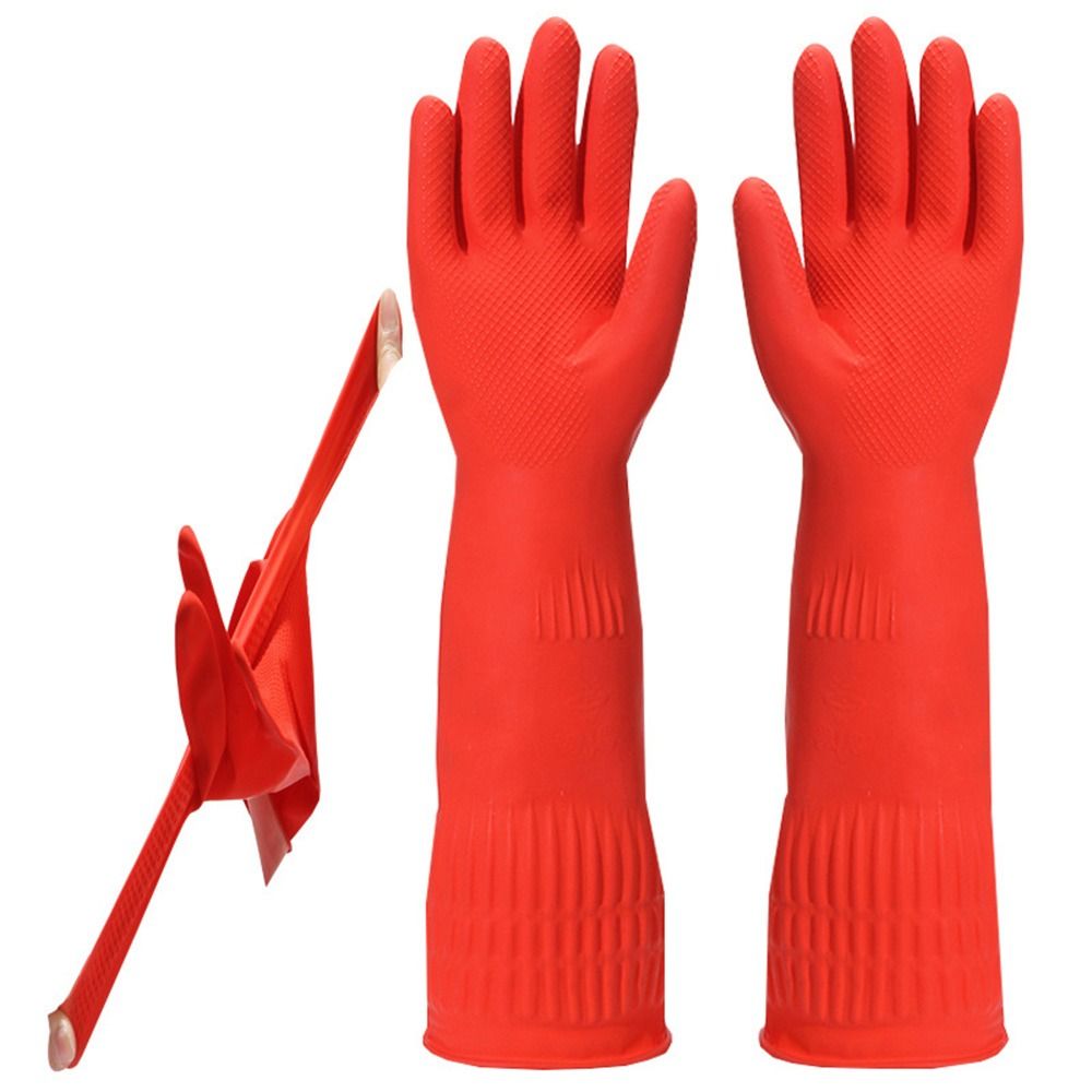 追加の長いカフ付きの頑丈なゴム手袋、安全性の手袋、車の洗濯、 - Dish Glove Rubber のレビューと価格