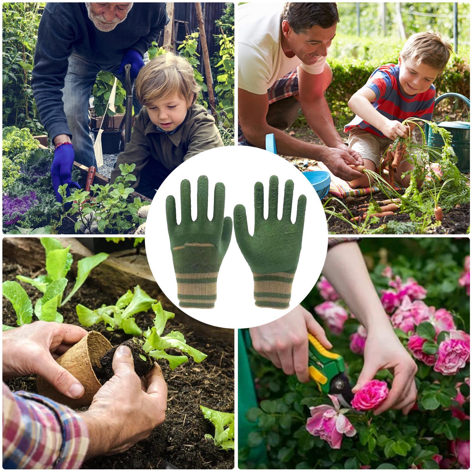 1 ペアの園芸用手袋ゴム製防水園芸用手袋野菜花植物園芸用滑り - Gardening Glove Waterproof のレビューと価格