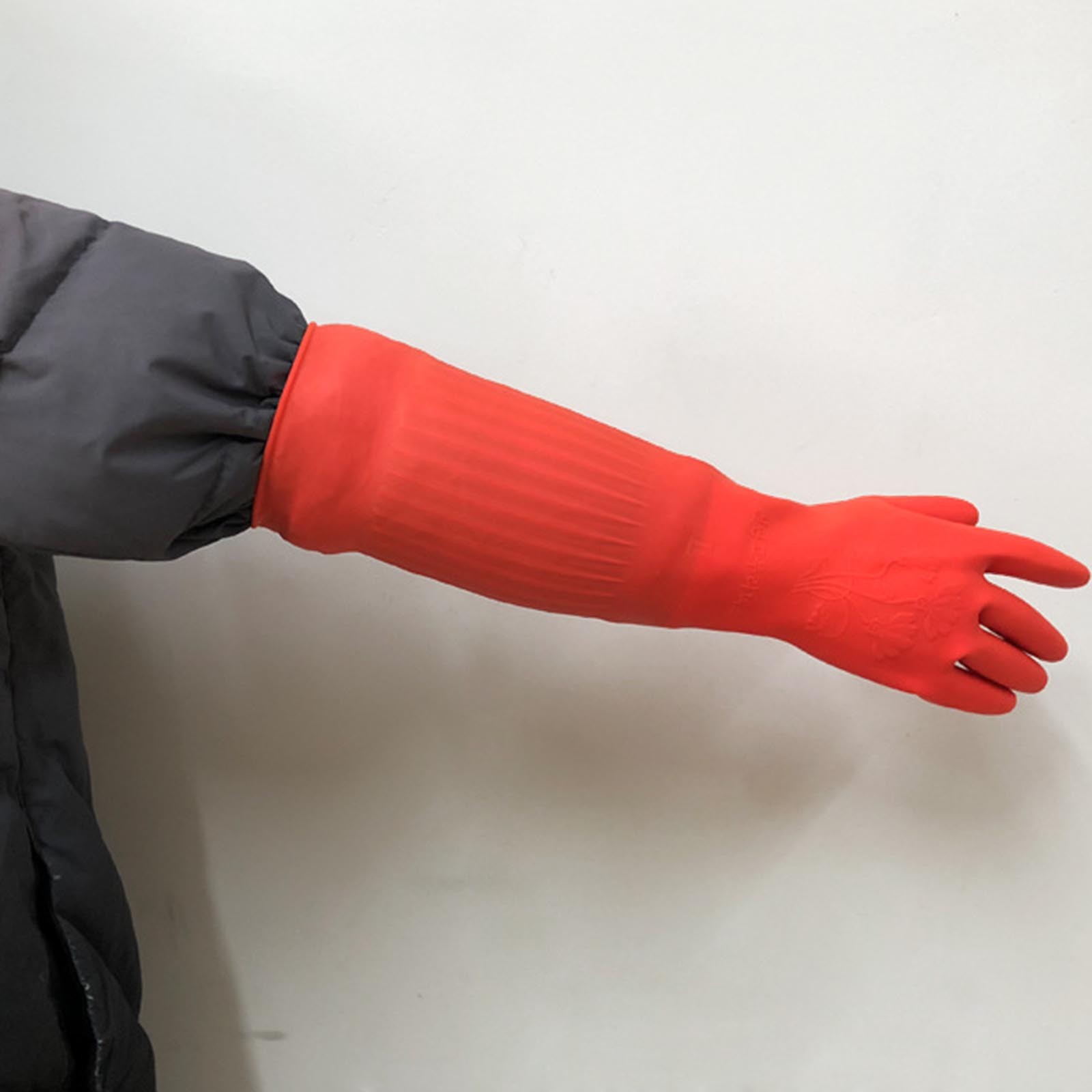 1 ペア柔軟な快適なゴムクリーン手袋赤い皿洗いロングホームバ - Dish Glove Rubber のレビューと価格