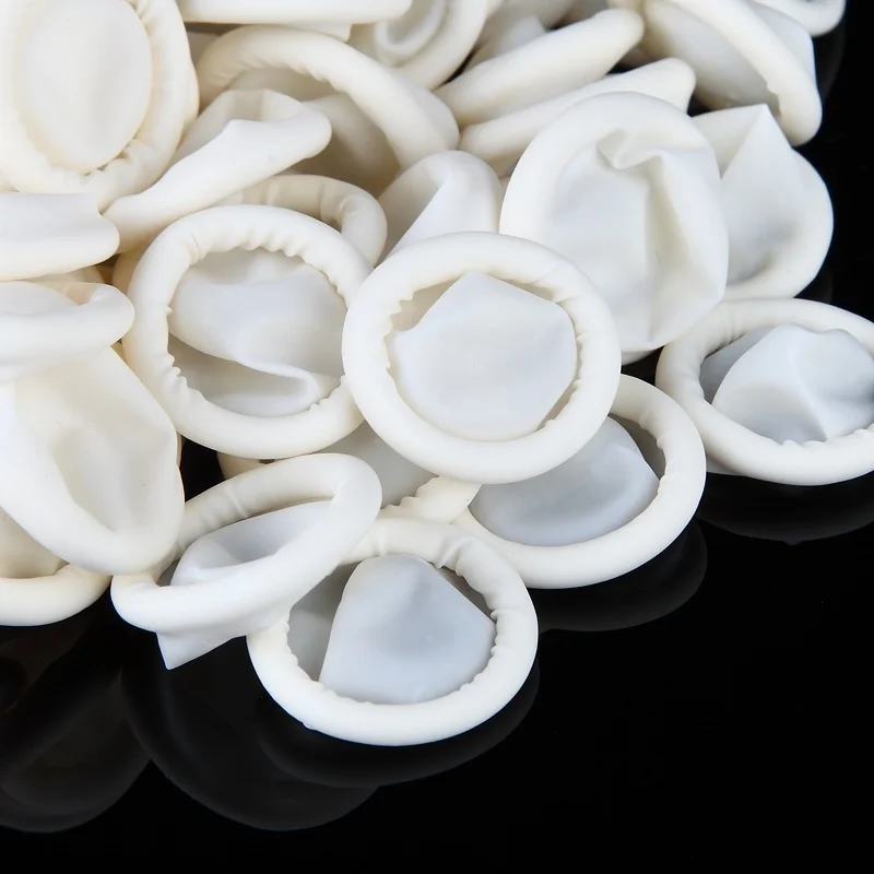 100 個使い捨てラテックス指サック白指先保護手袋ネイルアー - Latex Disposable Glove のレビューと価格