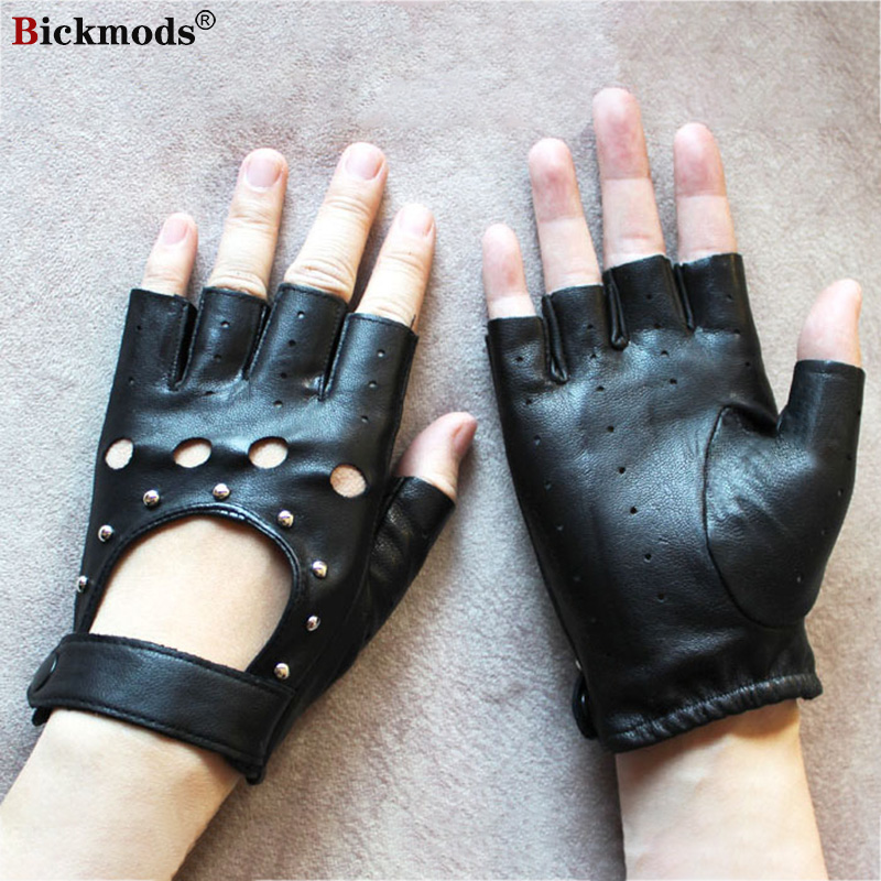 女性用レザーハーフフィンガーグローブ 薄い単層構造で通気性が - Leather Driving Glove のレビューと価格