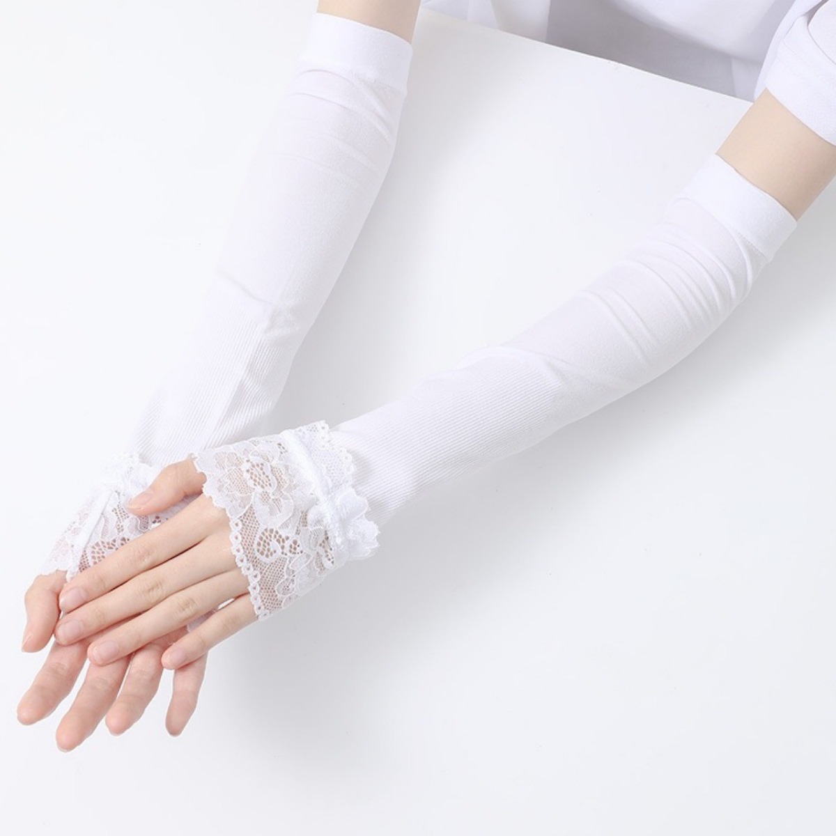 女性用ロング伸縮アームスリーブ、指なし運転用手袋、セクシーな - Fingerless Glove Knit のレビューと価格