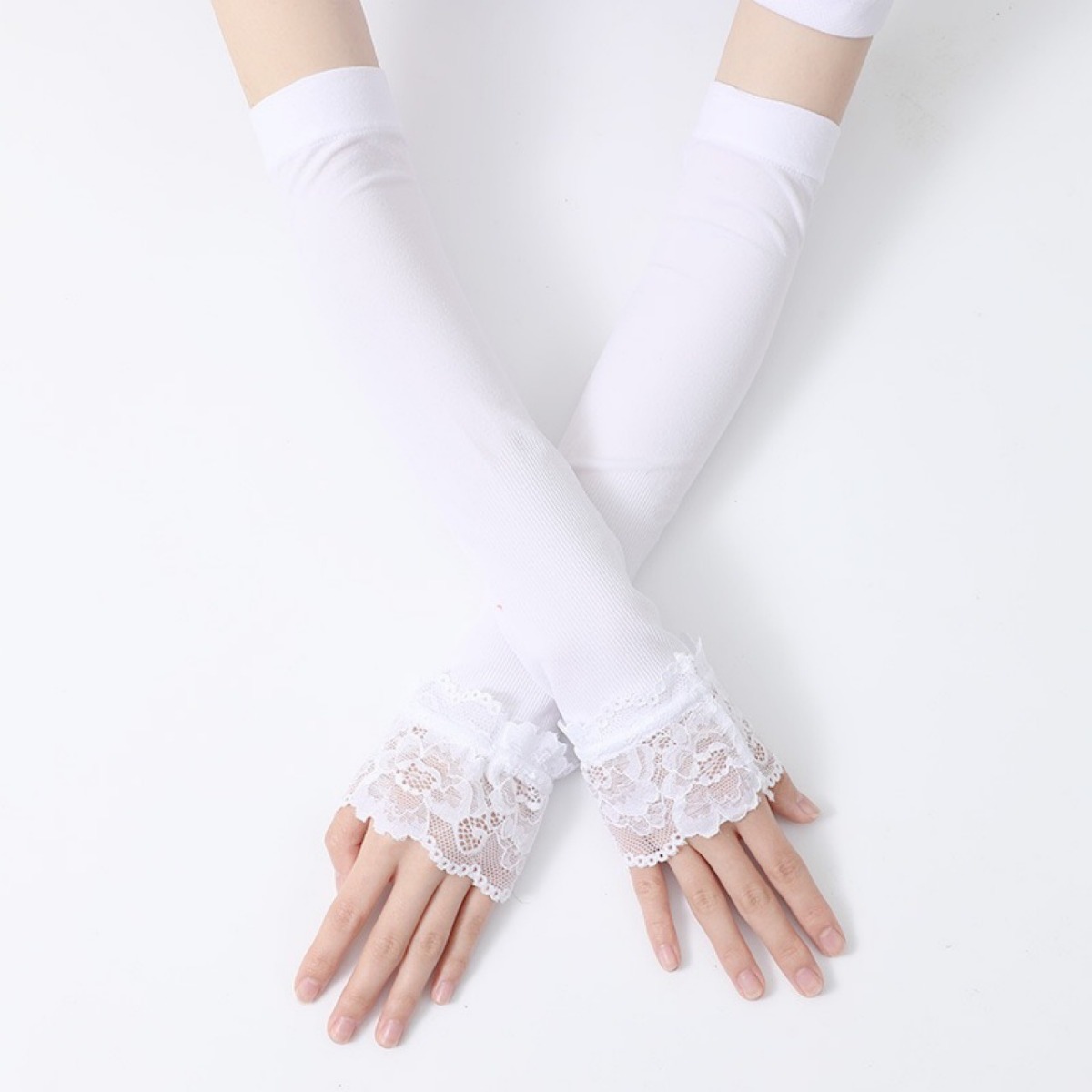 女性用ロング伸縮アームスリーブ、指なし運転用手袋、セクシーな - Fingerless Glove Knit のレビューと価格