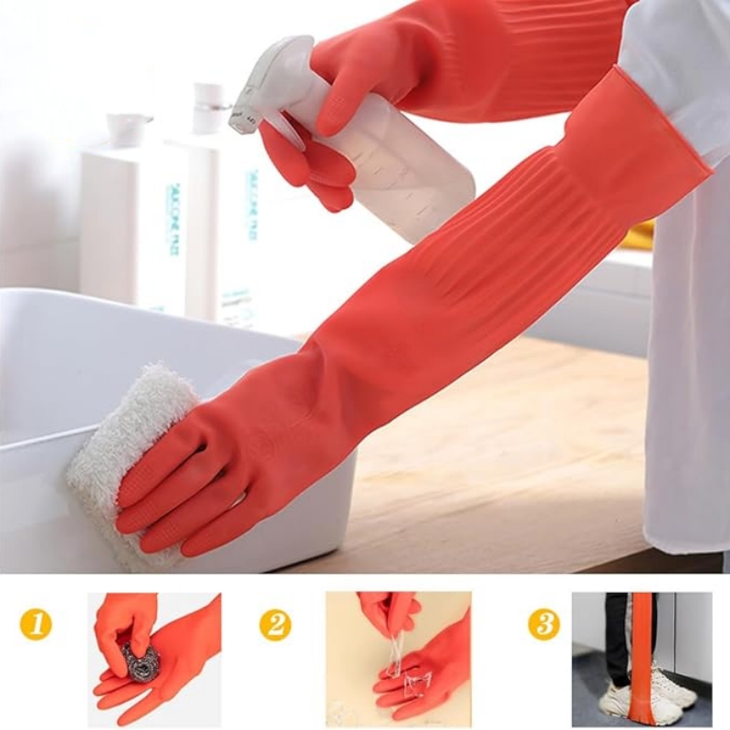 45CM エクストラロングゴム製クリーニンググローブ 滑り止 - Dish Glove Rubber のレビューと価格