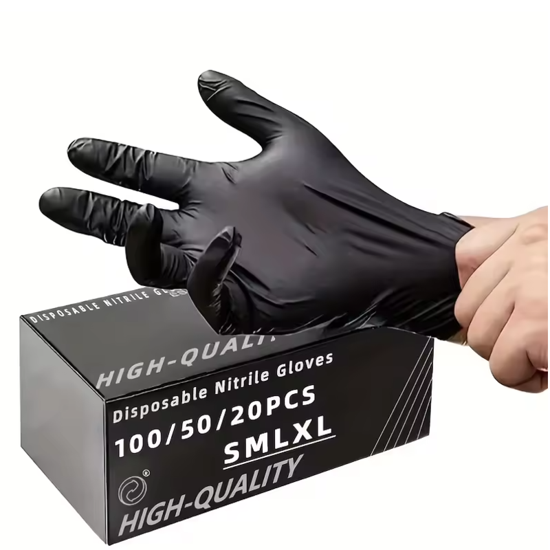100/50/20 個黒ニトリル手袋肥厚使い捨て手袋クリーニ - Nitrile Mechanic Glove のレビューと価格