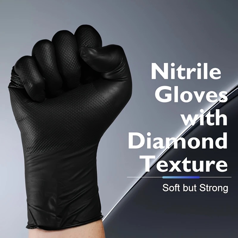 ブラックヘビーデューティーニトリル使い捨て手袋工業用8ミルダ - Nitrile Mechanic Glove のレビューと価格