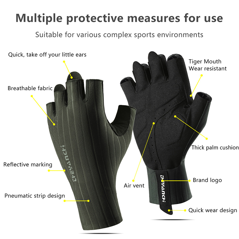 夏用通気性ハーフフィンガーサイクリンググローブ超軽量ロードバ - Cycling Glove Padded のレビューと価格