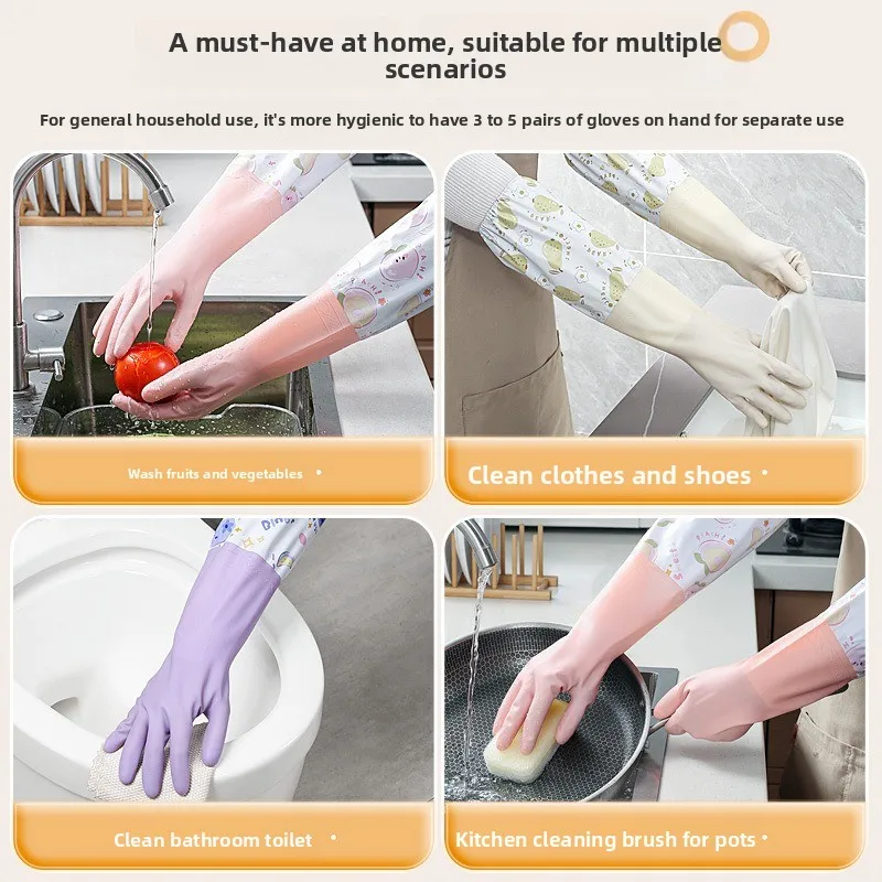 冬用暖かい防水食器洗い用手袋、フリース裏地付き厚手ゴムラテッ - Dish Glove Rubber のレビューと価格