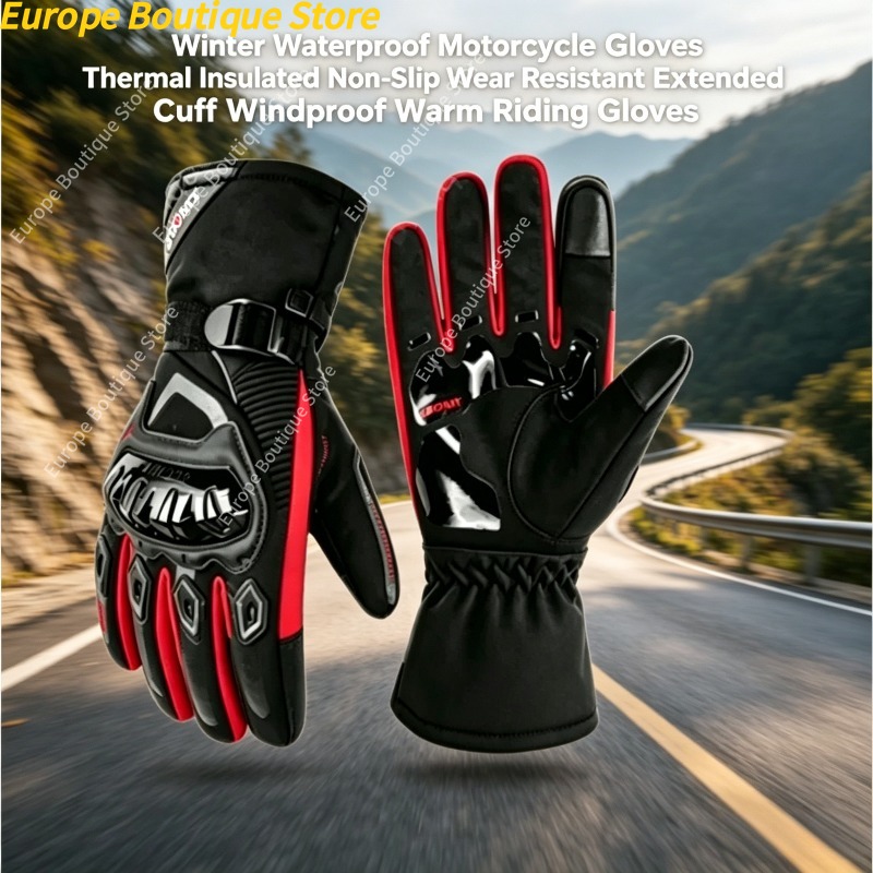 防水防風ノンスリップ冬用オートバイグローブ断熱耐摩耗性拡張カ - Winter Glove Insulated のレビューと価格