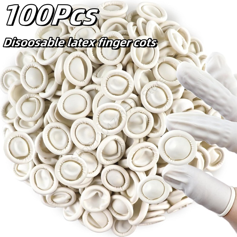 100 個使い捨てフィンガーカバーゴム手袋滑り止め帯電防止ラ - Latex Disposable Glove のレビューと価格
