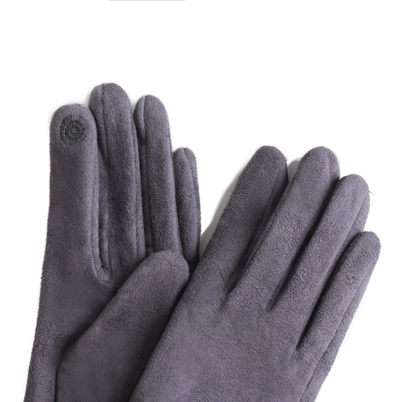 冬の女性のスエードレザーぬいぐるみ手首ミトン女性厚いプラス豪 - Leather Driving Glove のレビューと価格