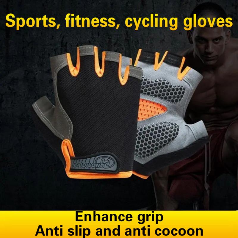 1 ペアハーフフィンガーサイクリンググローブアンチスリップシ - Fingerless Glove Knit のレビューと価格