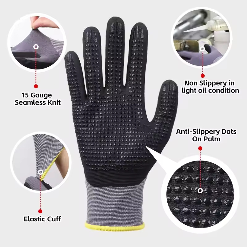 マイクロフォーム安全作業用手袋 ナイロンニトリルコーティング - Nitrile Mechanic Glove のレビューと価格