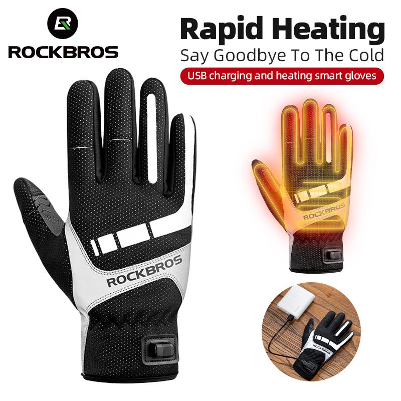 Rockbros-サイクリング用の電気加熱冬用グローブ、タッ - Heat Resistant Glove のレビューと価格