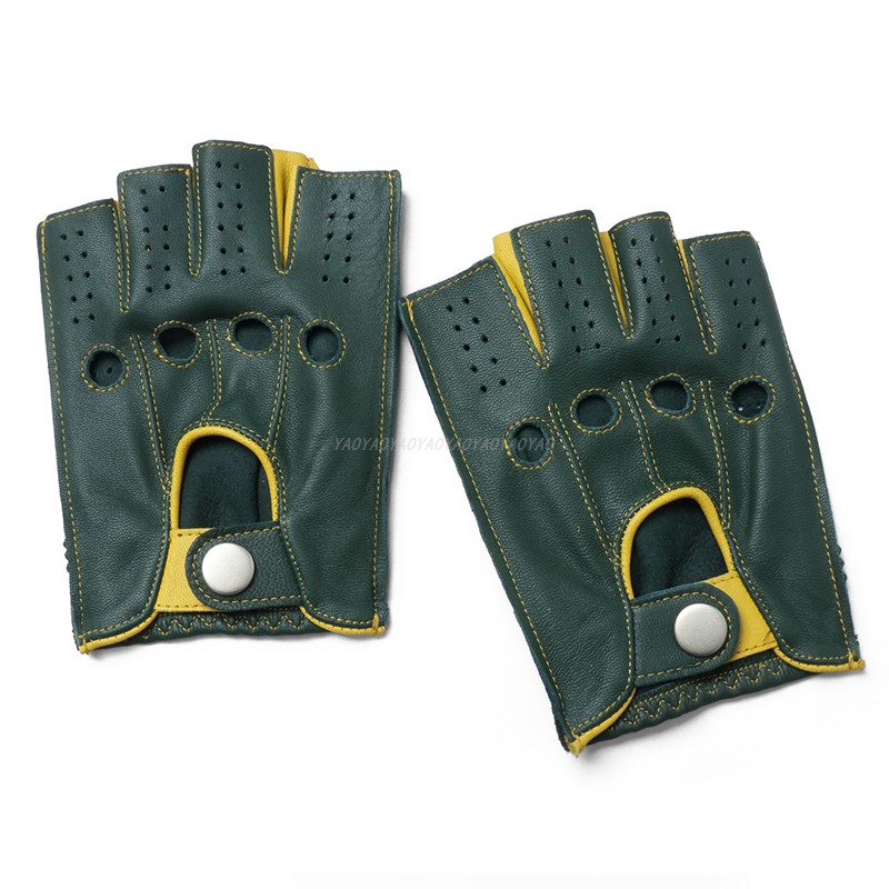 高品質 2026 新しいハーフフェインガー男性本革手袋ヤギ革 - Leather Driving Glove のレビューと価格
