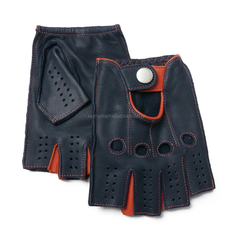 高品質 2026 新しいハーフフェインガー男性本革手袋ヤギ革 - Leather Driving Glove のレビューと価格