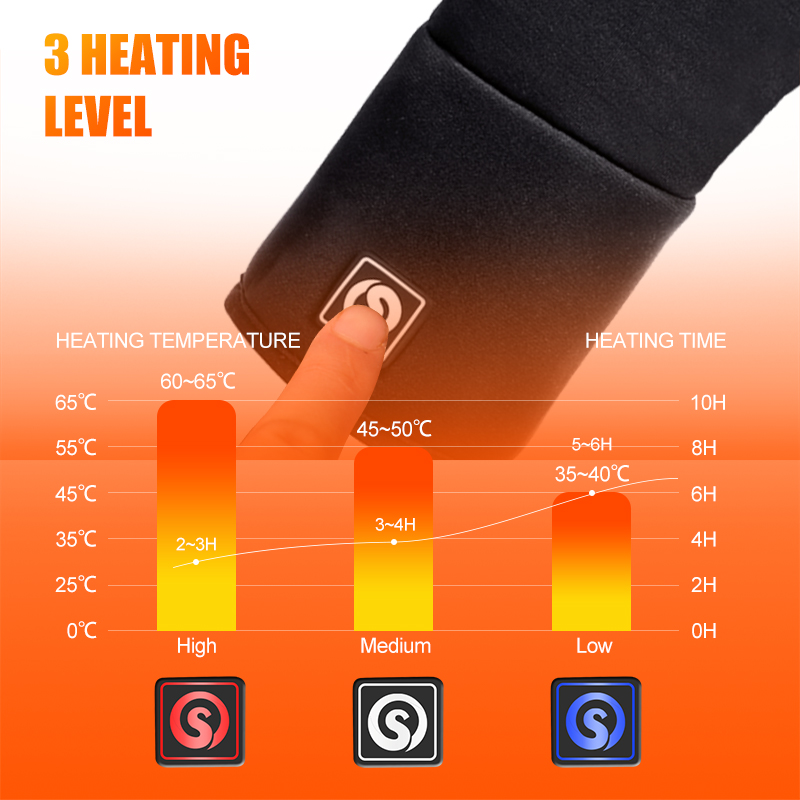 充電式電気ライナー加熱手袋冬暖かいタッチスキー手袋アウトドア - Heat Resistant Glove のレビューと価格