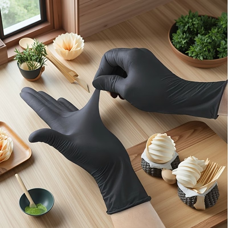 10/50/100 個黒使い捨てニトリル手袋ヘビーデューティ - Nitrile Mechanic Glove のレビューと価格