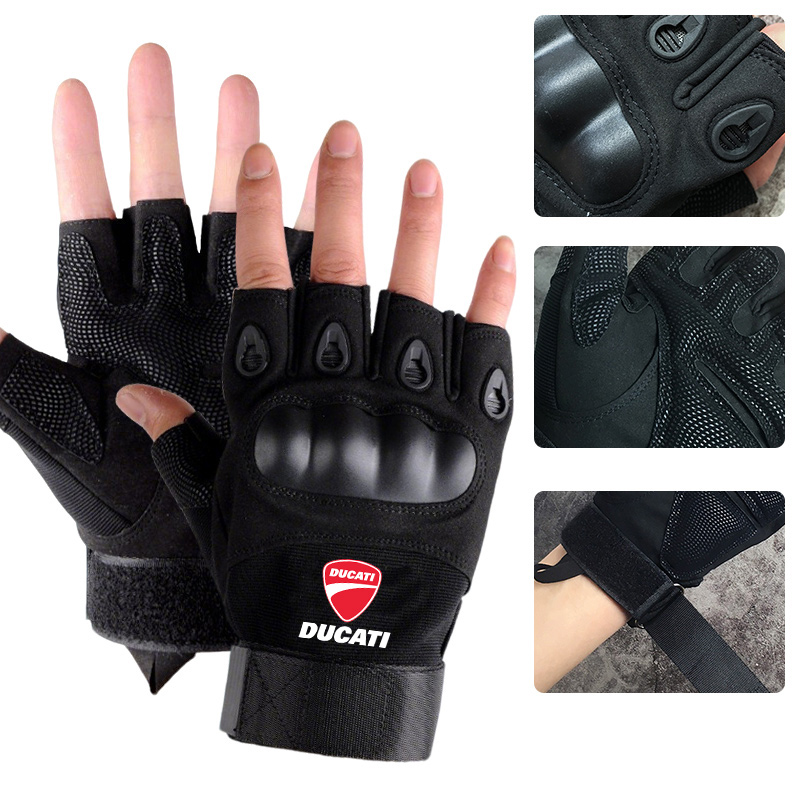 戦術的なハードナックルハーフフィンガーグローブアウトドアスポ - Motorcycle Glove Knuckle のレビューと価格