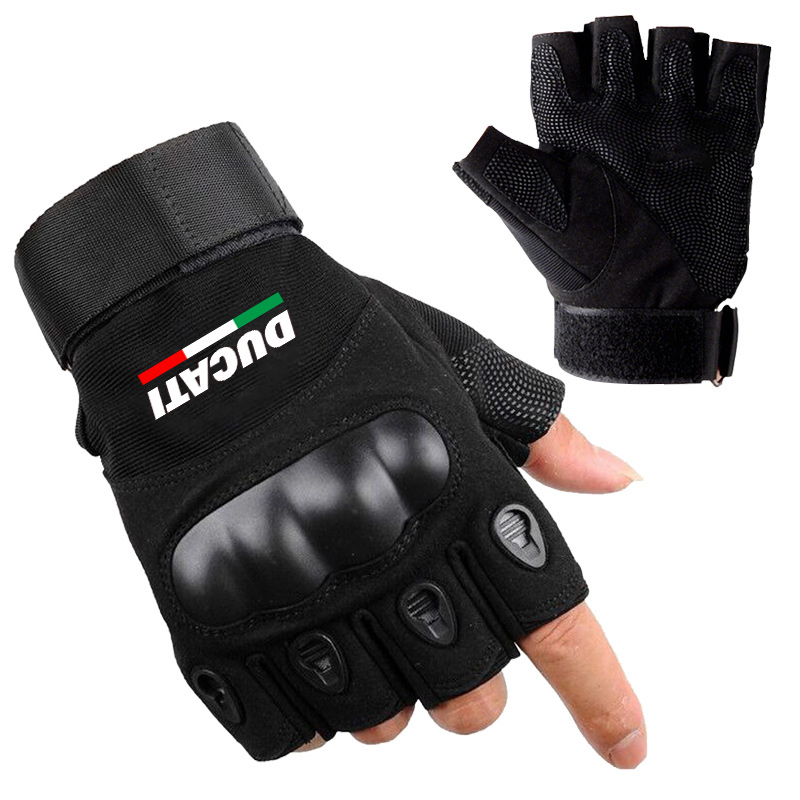 戦術的なハードナックルハーフフィンガーグローブアウトドアスポ - Motorcycle Glove Knuckle のレビューと価格